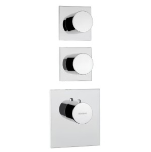 Смеситель термостат Bossini Oki Z031203.030 для ванны и душа встраиваемый внешняя часть на 2-4 потребителя цвет хром