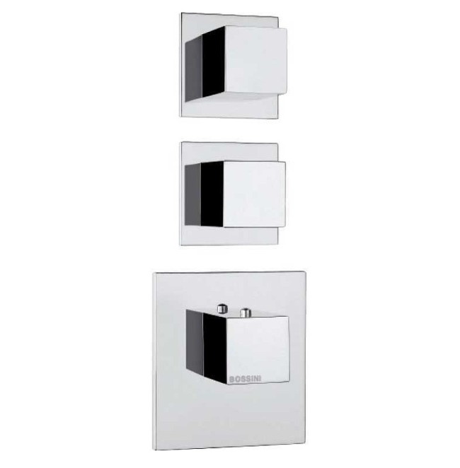 Термостат Bossini Cube Z032203.030 для ванны и душа встраиваемый внешняя часть на 2-4 потребителя цвет хром