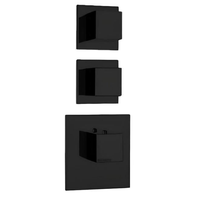 Термостат Bossini Cube Z032203.073 для ванны и душа встраиваемый внешняя часть на 2-4 потребителя цвет черный матовый