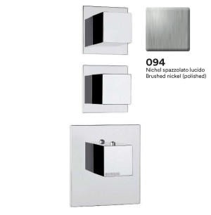 Смеситель термостат Bossini Cube Z032203.094 для ванны и душа встраиваемый внешняя часть на 2-4 потребителя цвет никель шлифованный