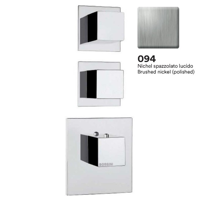 Термостат Bossini Cube Z032203.094 для ванны и душа встраиваемый внешняя часть на 2-4 потребителя цвет никель шлифованный