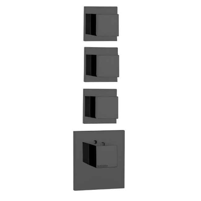 Термостат Bossini Cube Z032205.073 для ванны и душа встраиваемый внешняя часть на 3,4,6 потребителей цвет черный матовый