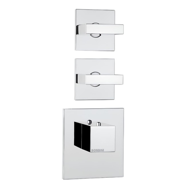 Термостат Bossini Rectangular Z033203.030 для ванны и душа встраиваемый внешняя часть на 2-4 потребителя цвет хром