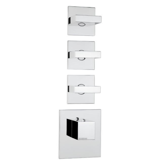 Термостат Bossini Rectangular Z033205.030 для ванны и душа встраиваемый внешняя часть на 3-6 потребителей цвет хром