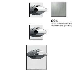 Смеситель термостат Bossini Apice Z035203.094 для ванны и душа встраиваемый внешняя часть на 2-3 потребителя цвет никель шлифованный