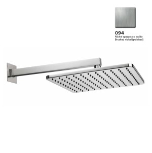 Верхний душ Bossini Cosmo H69598I.094 280x280 мм настенный с кронштейном 40 см Easy Clean цвет никель шлифованный