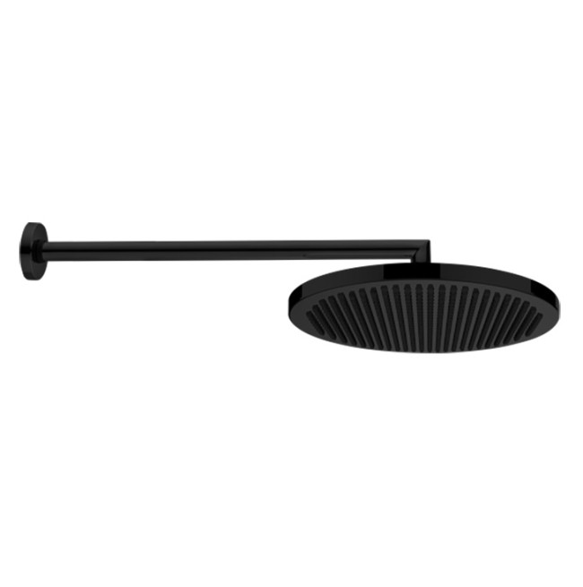Верхний душ Bossini Apice H70430I.073 Ø280 мм настенный с кронштейном Easy Clean цвет черный матовый