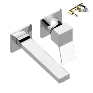 Смеситель для раковины Bossini Aki Z00731.030+Z00801 настенный встраиваемый со встраиваемой частью в комплекте цвет хром