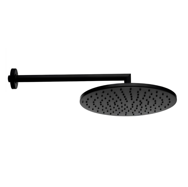 Верхний душ Bossini Cosmo H70596H.073 Ø280 мм настенный с кронштейном 35 см Easy Clean цвет черный матовый