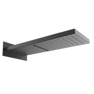 Верхний душ Bossini Manhattan/2 I00570.073 500x200 мм настенный Easy Clean 2 режима: дождь, каскад цвет черный матовый