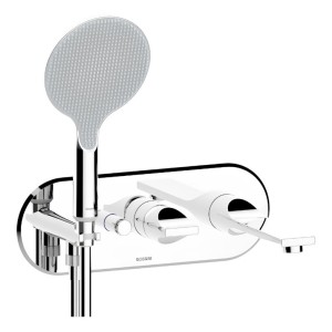 Смеситель Bossini Apice Z00557.030 для ванны встраиваемый внешняя часть с изливом и ручным душем цвет хром
