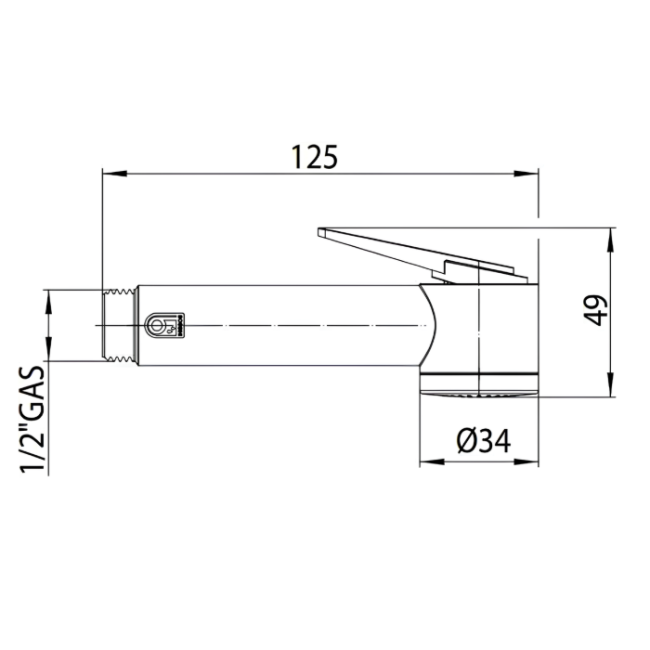 Гигиеническая лейка Bossini Apice B00920.073 цвет чёрный матовый