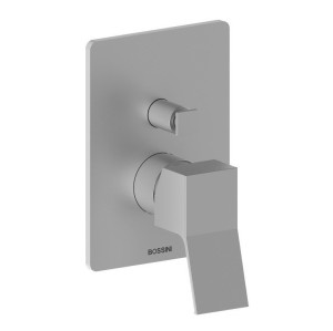 Смеситель Bossini Aki Z00740.094 для ванны и душа встраиваемый внешняя часть на 2 потребителя цвет никель шлифованный