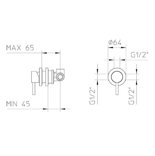 Смеситель Bossini Z10201473BOS001 для ванны и душа встраиваемый с внутренней частью на 1 потребителя цвет черный матовый