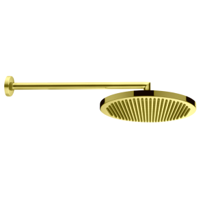 Верхний душ Bossini Apice H70430I.043 Ø280 мм настенный с кронштейном Easy Clean цвет золото сатинированное