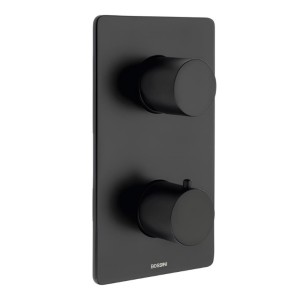 Смеситель термостат Bossini Oki Z00002.073 для ванны и душа встраиваемый внешняя часть на 2-5 потребителей цвет черный матовый