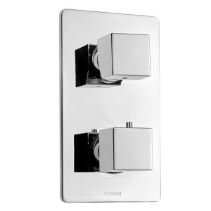 Смеситель термостат Bossini Cube Z00061.030 для ванны и душа встраиваемый внешняя часть на 2-5 потребителей цвет хром