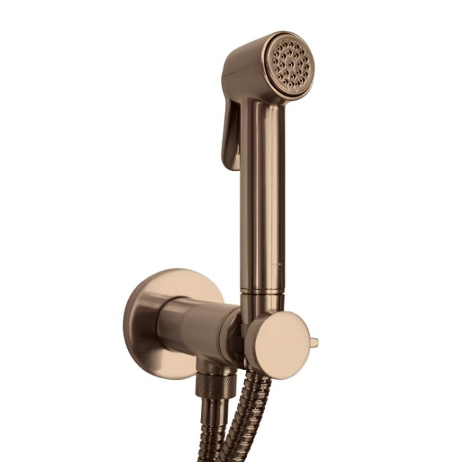 Гигиенический душ Bossini Paloma Brass E37005B.022 c прогрессивным смесителем со встраиваемой частью цвет бронза античная