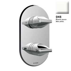 Смеситель термостат Bossini Apice Z00500.045 для ванны и душа встраиваемый внешняя часть на 2-5 потребителей цвет белый матовый