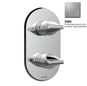 Смеситель термостат Bossini Apice Z00500.094 для ванны и душа встраиваемый внешняя часть на 2-5 потребителей цвет никель шлифованный