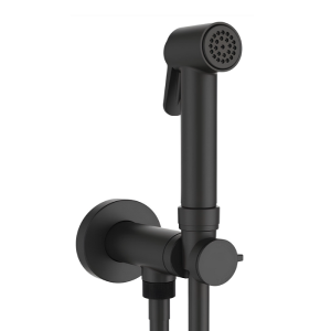 Гигиенический душ Bossini Paloma Brass E37007B.073 c прогрессивным смесителем со встраиваемой частью цвет чёрный матовый