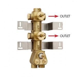 Встраиваемая часть Bossini Z030201000 для термостата для ванны и душа на 2 потребителя с 2 вентилями
