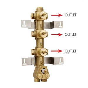 Встраиваемая часть Bossini Z030202000 для термостата для ванны и душа на 3 потребителя с 3 вентилями