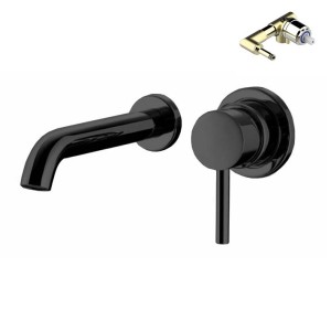 Смеситель для раковины Bossini Oki Z005302.073 настенный встраиваемый со встраиваемой частью в комплекте цвет черный матовый